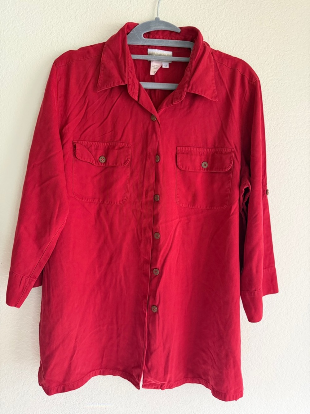 Pretty pre-Owned Coldwater Creek Red Shirt, Size M
